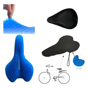 Cojín En Gel Azul Para Bicicleta Sillín + Forro Protector Color Colores Talle De La Funda No Aplica