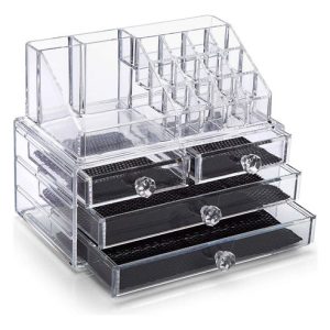 Cosmetiquero Acrilico Estante Gris