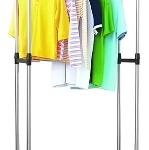 Tendedero Doble Home Gris Aluminio Con Altura Ajustable De Pie