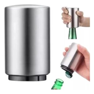 Destapador Automático De Botellas Cerveza, Gaseosa Magnético Plateado
