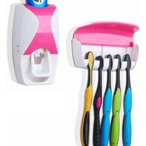 Dispensador De Crema Dental Baño Porta Cepillo Dientes Blanco