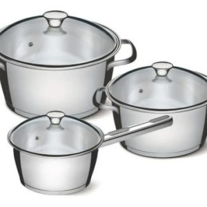 Juego De Ollas Tramontina Allegra Acero Inoxidable 6 Piezas Plateado