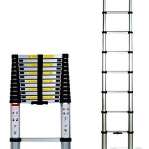 Escalera Plegable Telescópica Retráctil 9 Pasos 2,8 Metros Colores