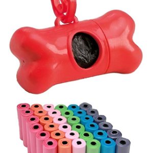 Hueso Dispensado De Bolsas + 300 Bolsas Color Rojo