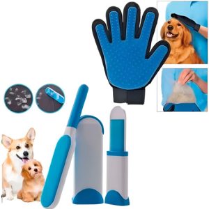 Cepillo Quita Pelo, Pelusa + Guante Para Peinar Quita Pelos Color Rojo