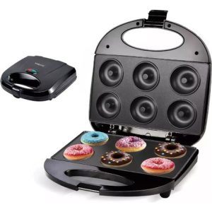Maquina Eléctrica Para Hacer Donas 6 Puestos Negro