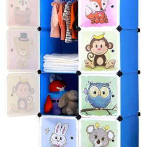 Cajas Organizador De Ropa Himylife Colgar Estante Closet Armario Niño Color Azul