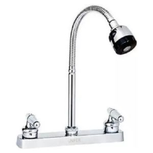 Llave Flexible Para Lavaplatos Con Mezclador Plateado