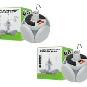 2 X Lampara Camping Solar Emergencia 15w Articulada Outdoor Blanco
