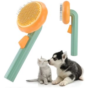 Removedor De Pelo Para Mascotas Gatos Perros Cepillo Peine  Amarillo