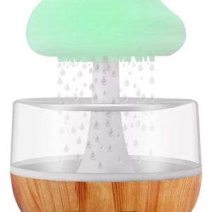 Fuente De  Agua Forma Nube Efecto Lluvia Lampara Con Luz Led Blanco