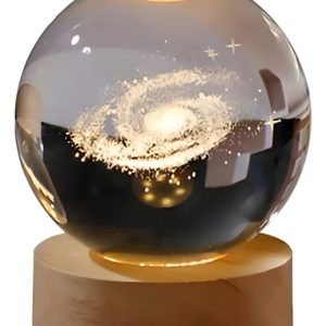 Lampara Esfera 3d Cristal Para Noche Y Decoracion + Base Estructura Colores Pantalla Colores