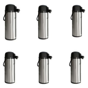 6 Termos Para Cafe Termo En Acero Inoxidable Termo 1,9 Lts  Plateado