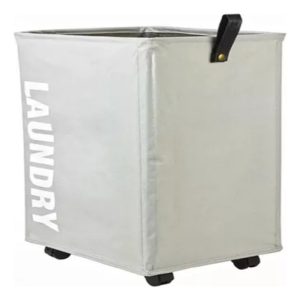 Cesta Para Ropa Plegable Organizador De Lavanderia Gris Liso