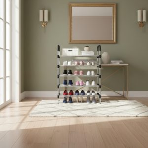 Zapatero 5 Niveles Organizador De Zapatos Estante Shoe Rack  Negro