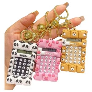 Llavero Mini Calculadora Con Laberinto Diversion Antiestres Coral Claro