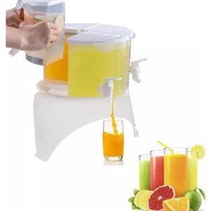Dispensador Multi Bebidas Giratorio Jugo Frio Y Calie Blanco