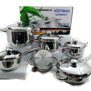 Bateria De Ollas Acero Quirurgico Hoffman Germany 12 Piezas Plateado