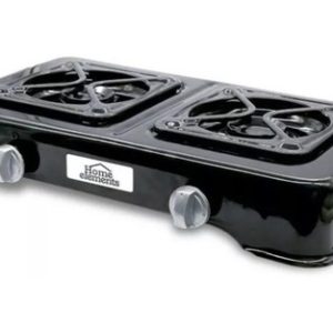 Estufa Home Elements 2 Puestos De Mesa A Gas Natural Acero Negro
