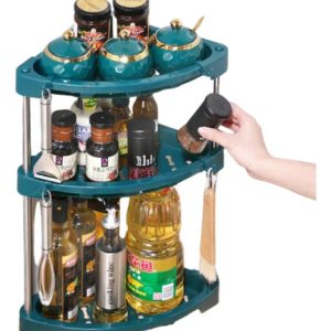 Organizador De Cocina Estante De 3 Niveles Esquinero Verde