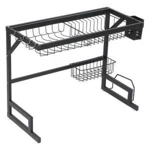 Organizador Y Escurridor De Platos Platero Acero Inoxidable Negro