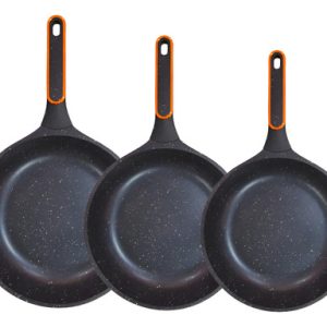 Juego De Sartenes En Marmol Diseño Moderno Lujoso Swisshome Color Negro