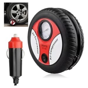 Compresor De Aire 260 Psi Para Llantas 12v Portátil Negro