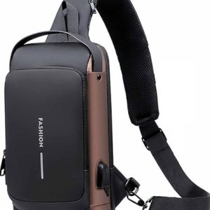 Bolso Urbano Morral Canguro Antirrobo Manos Libres Liso Negro