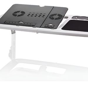 Mesa Con Base Portátil Refrigerador +pad Mouse + Porta Vasos Blanco