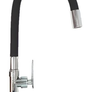 Grifo Llave Lavaplatos Cuello Flexible Negra Negro Cromo