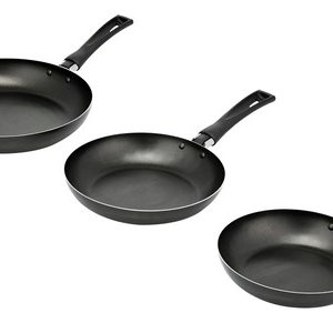 Juego De 3 Sartenes Imusa De 18,20 Y 24 Cm Color Negro