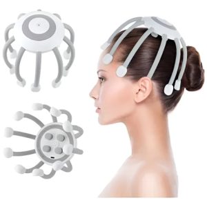 Masajeador Cabeza Araña Electrico Silicona Reduce Estres Gris