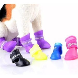 Zapatos Para Mascotas Bota Silicona Impermeable Perros Gatos