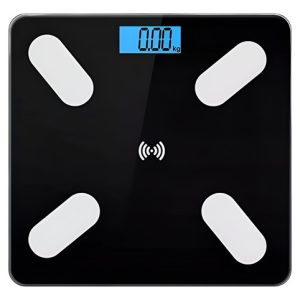 Bascula Digital Pesa Genérica Vidrio 180kg Inteligente Con Bluetooth Negro