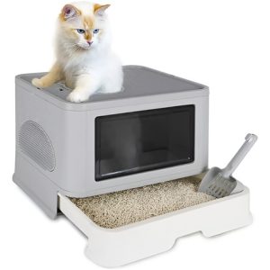 Arenera Gato Caja Arena Gatos Tapa Plegable Arenero Entrada