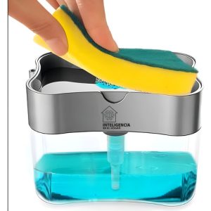 Dispensador Jabón Para Lava Trastes Cocina Con Esponja