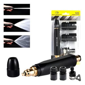 Boquilla De Alta Presión Lwg Esguicho Negro Acero 3 Funciones Incluye Acople