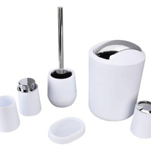 Juego De Accesorios De Baño Kit Baño X 6 Piezas Blanco