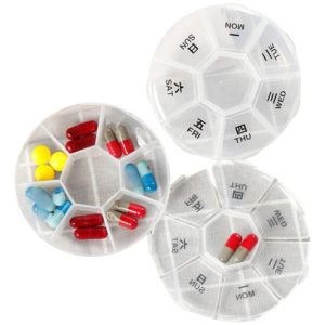 Pastillero Semanal Giratorio Porta Pastillas Organizador  Transparente