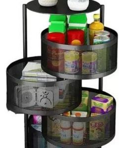 Estante Almacenamiento Redondo Giratorio Multiusos 4 Niveles Color Colores