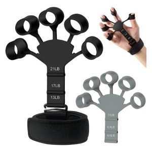 Ejercitador De Dedos Fortalecedor Mano Recuperacion Ajustabl Negro