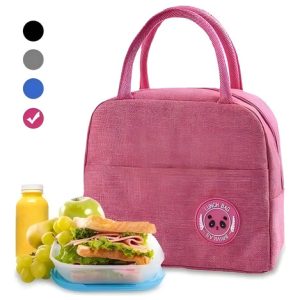 Lonchera Térmica Bolsa Lunch Aislamiento Frío Y Calor Color Rosa Bolsa De Almuerzo Para Estudiantes