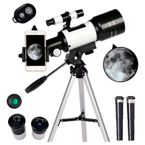Telescopio Astronomico Monocular F30070m Con Soporte Celular Color Negro
