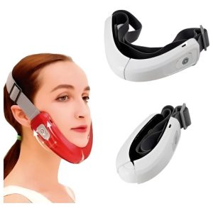 Reductor Quita Papada Facial Masajeador Led Vibración Cuello Blanco