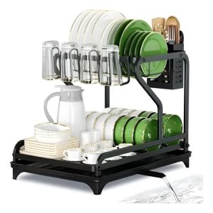 Escurridor De Platos Acero Inoxidable Negro Beta 2 Niveles