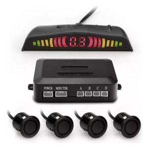Sensor Monitor De Reversa Y Parqueo 4 Monitores - Negro