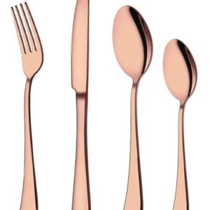 Juego De Cubiertos Set 24 Piezas Acero Inoxidable Oro Rosa Oro Rosa