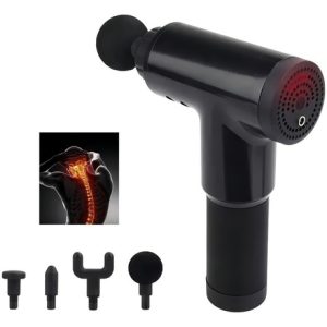 Masajeador Muscular Inalámbrico Facial Gun Pistola Corporal Color Negro