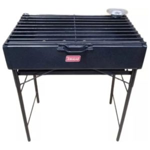 Parrilla Asador Brasero Carbon Lamina Gruesa 50x30cm Jemagas Negro