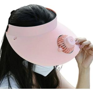 Sombrero De Visera Solar Con Ventilador 3 Piezas Ajustable Unica Aleatorio